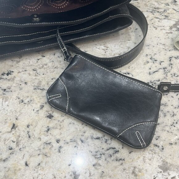 Franklin Covey Black Laptop Briefcase Triple Gusset Bag Tote+ Wallet Organizer - Picture 10 of 16